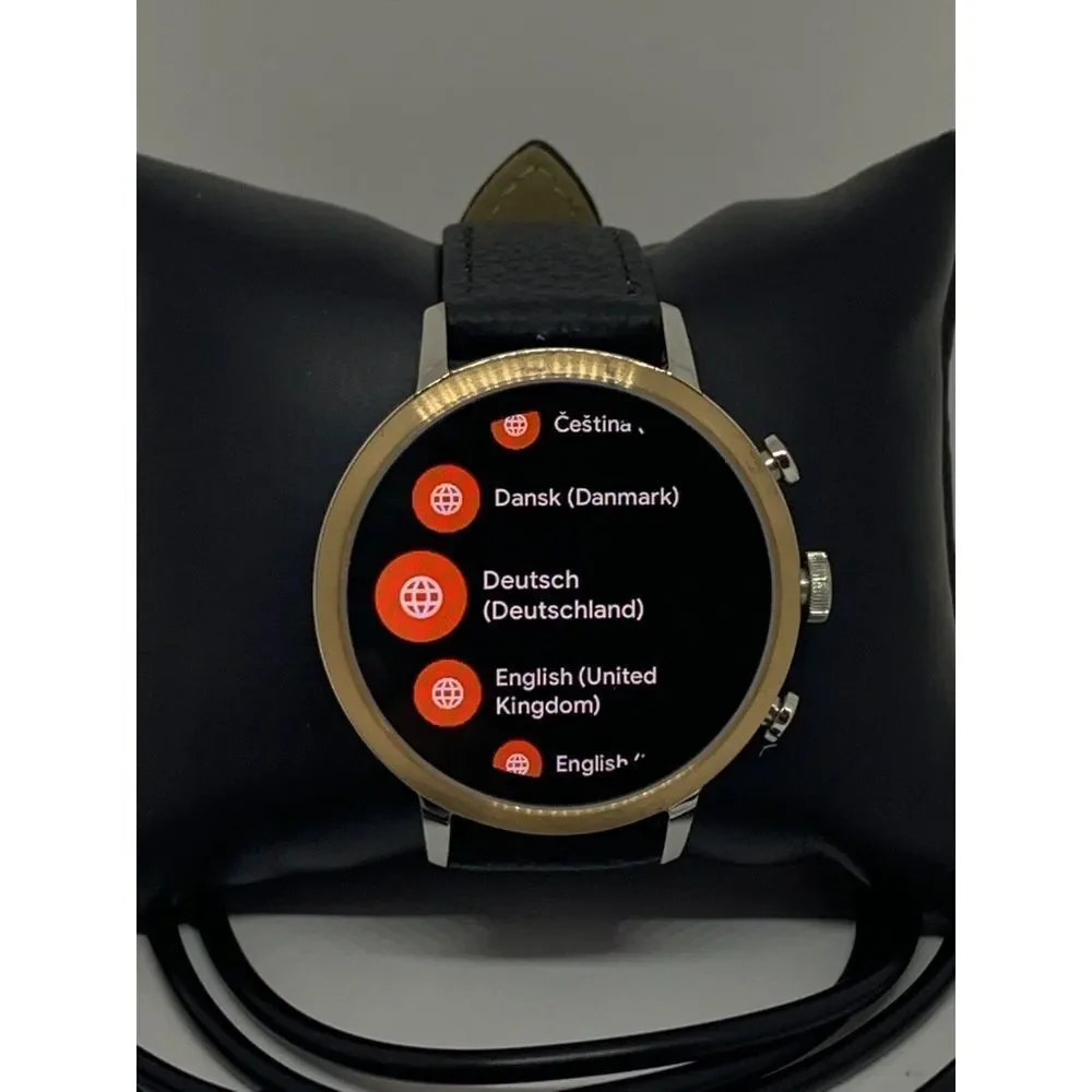 Fossil Venture HR Gen 4 FTW6016 Women's Black Leather Digital Dial Smart Watch